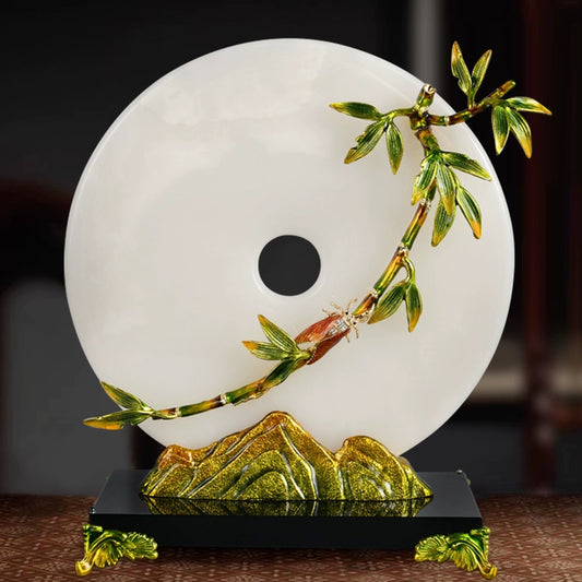 Hebilla de paz de jade esmaltado, nuevos adornos de estilo chino.