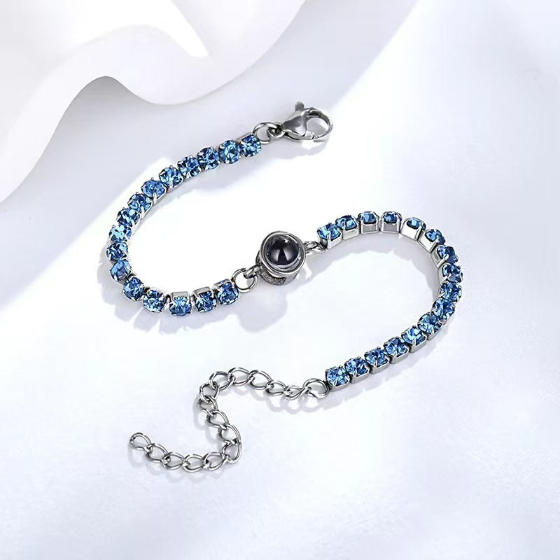 Pulsera fotográfica con proyección de diamantes de colores