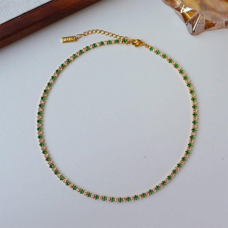 Pulsera de circonitas coloridas con personalidad retro sencilla