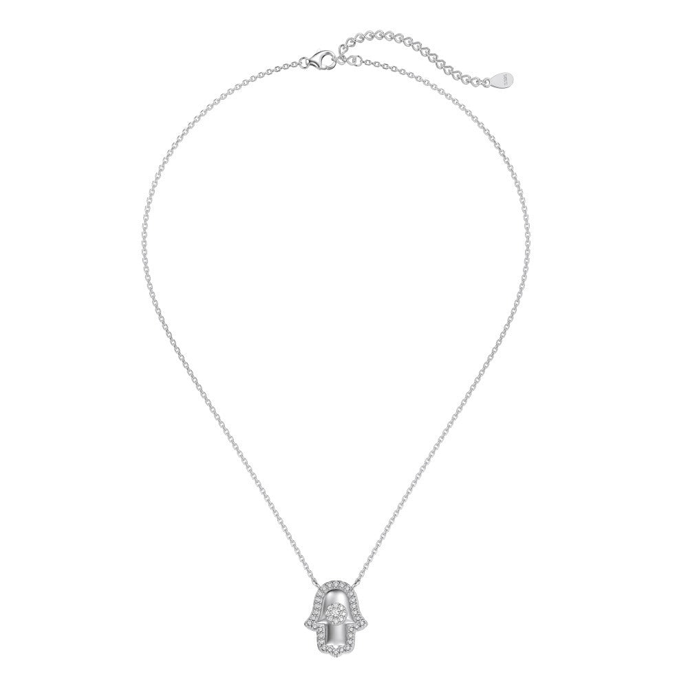 Collar de circón con palma y personalidad de moda