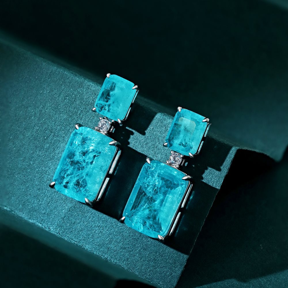 Pendientes azul claro de alta gama