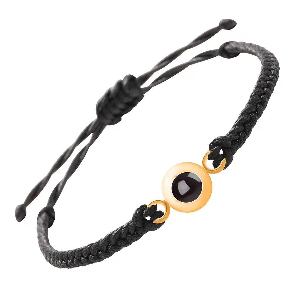 Pulsera de pareja tejida con proyección de fotos