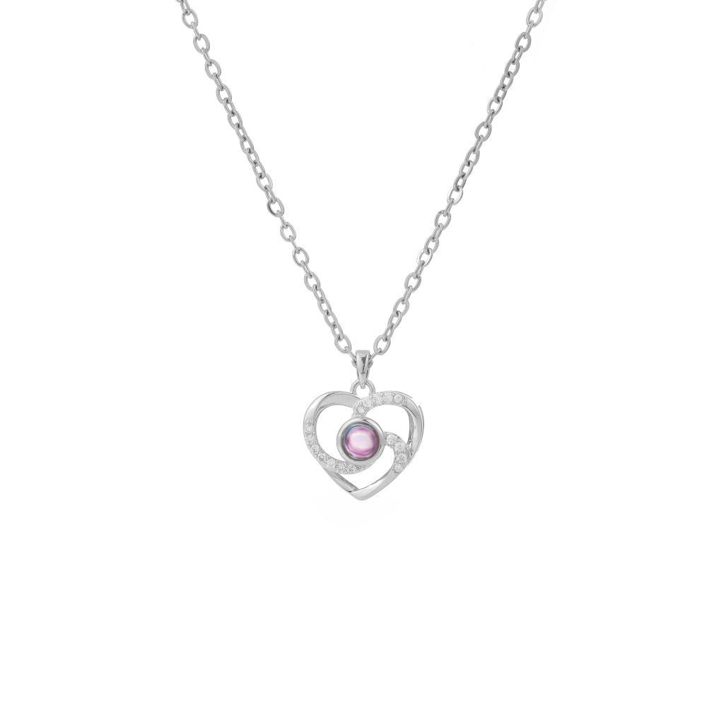 Photo Projection Heart Necklace