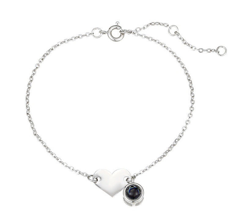 Pulsera de proyección de lenguaje grabado en forma de corazón