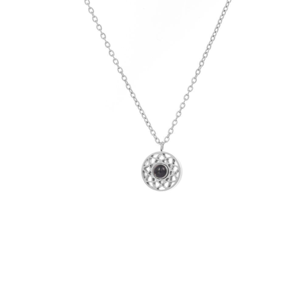Projection photo couple necklace