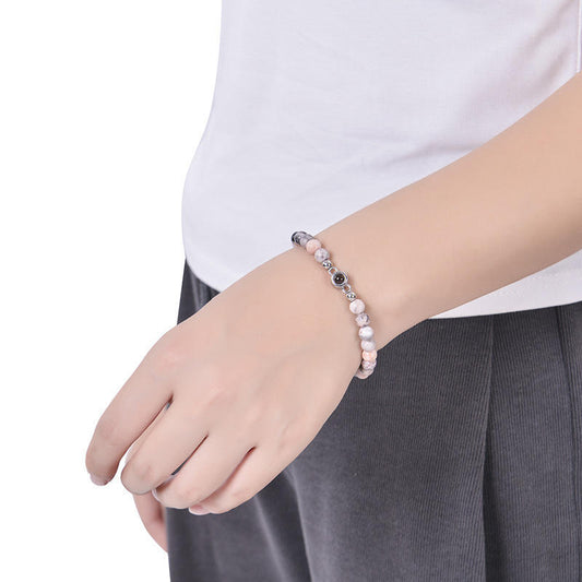 Photo projection natural stone bracelet