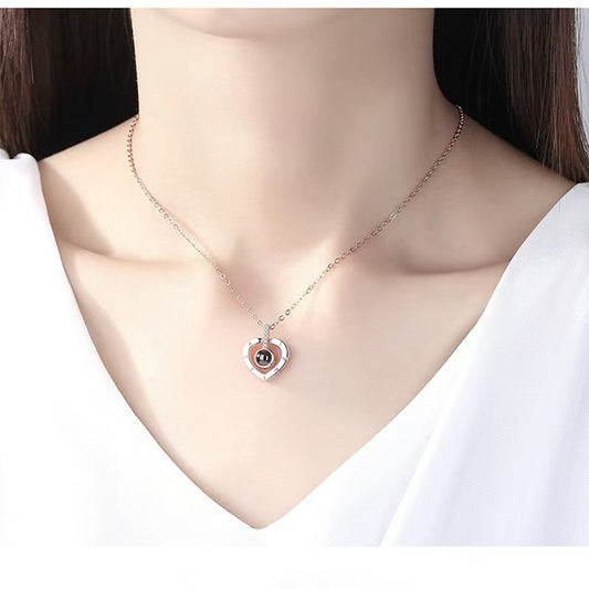 Photo projection Roman numeral necklace