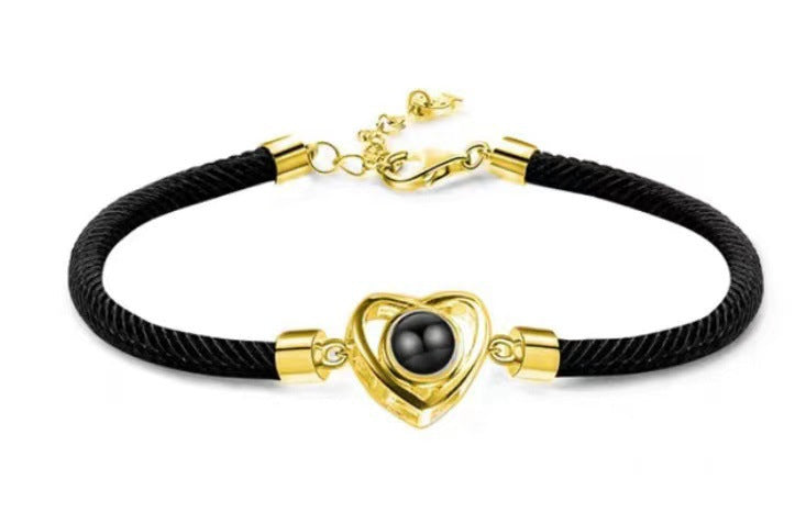 Pulsera de cuerda tejida con proyección de fotos