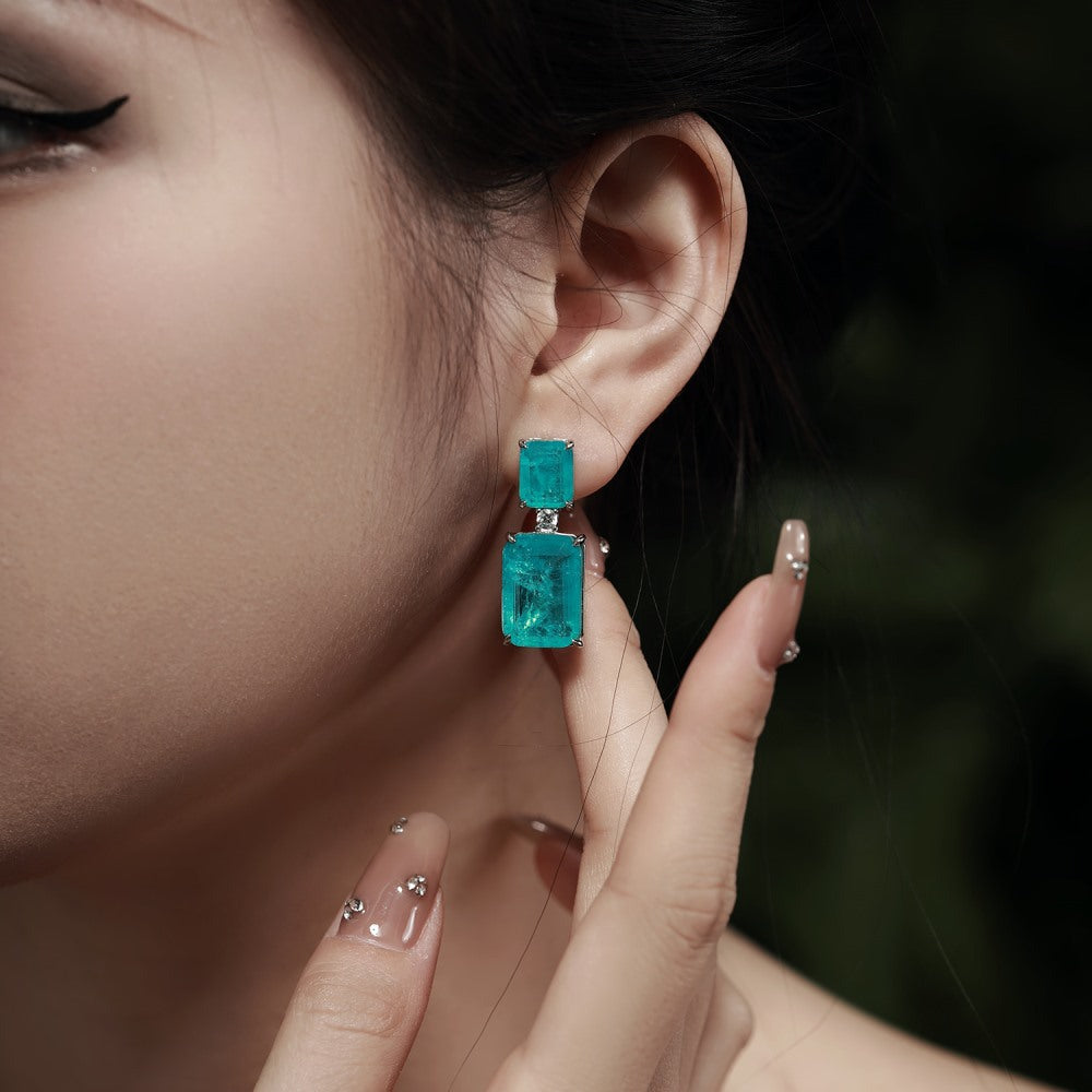 Pendientes azul claro de alta gama