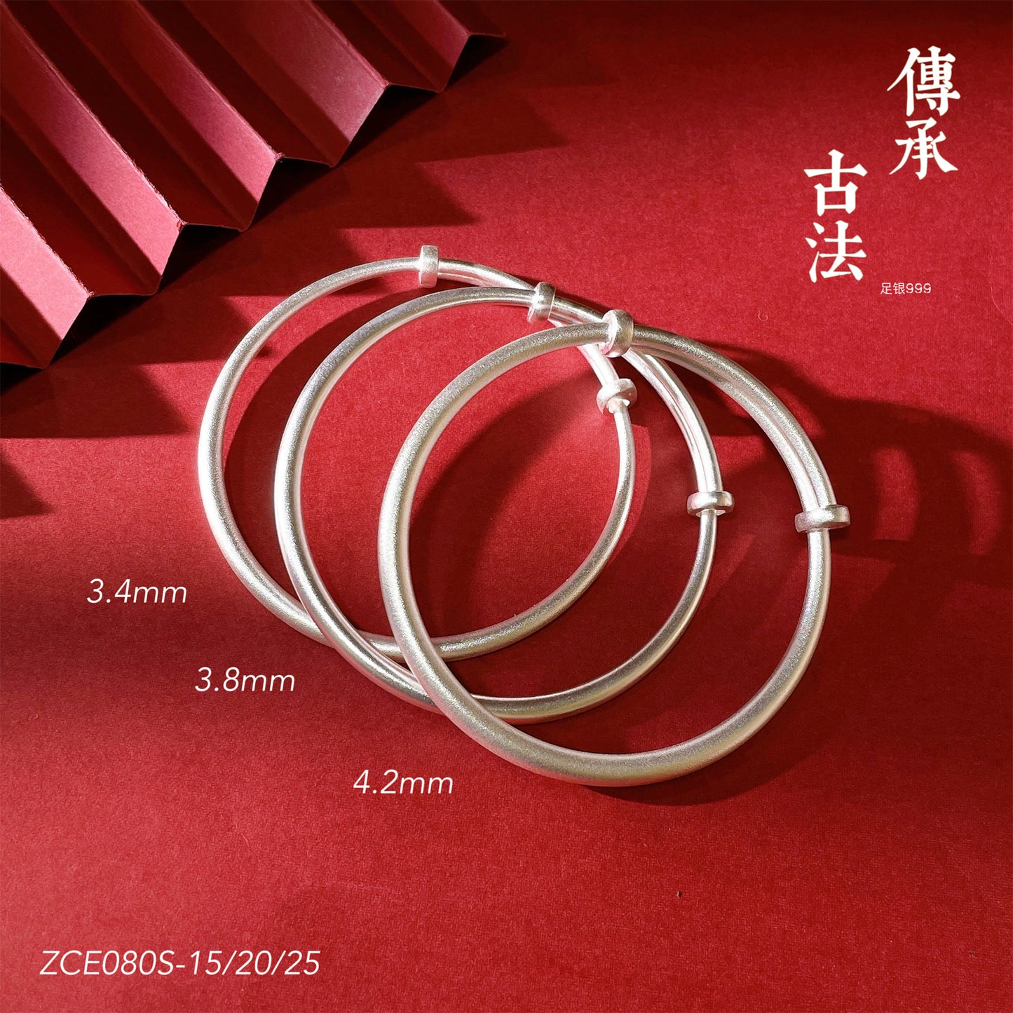 Pulsera de plata de ley de moda