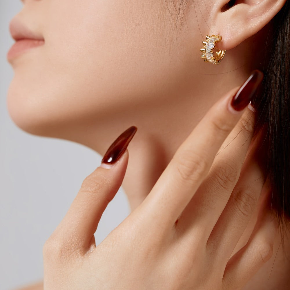 Zirconia Rectangular Earrings