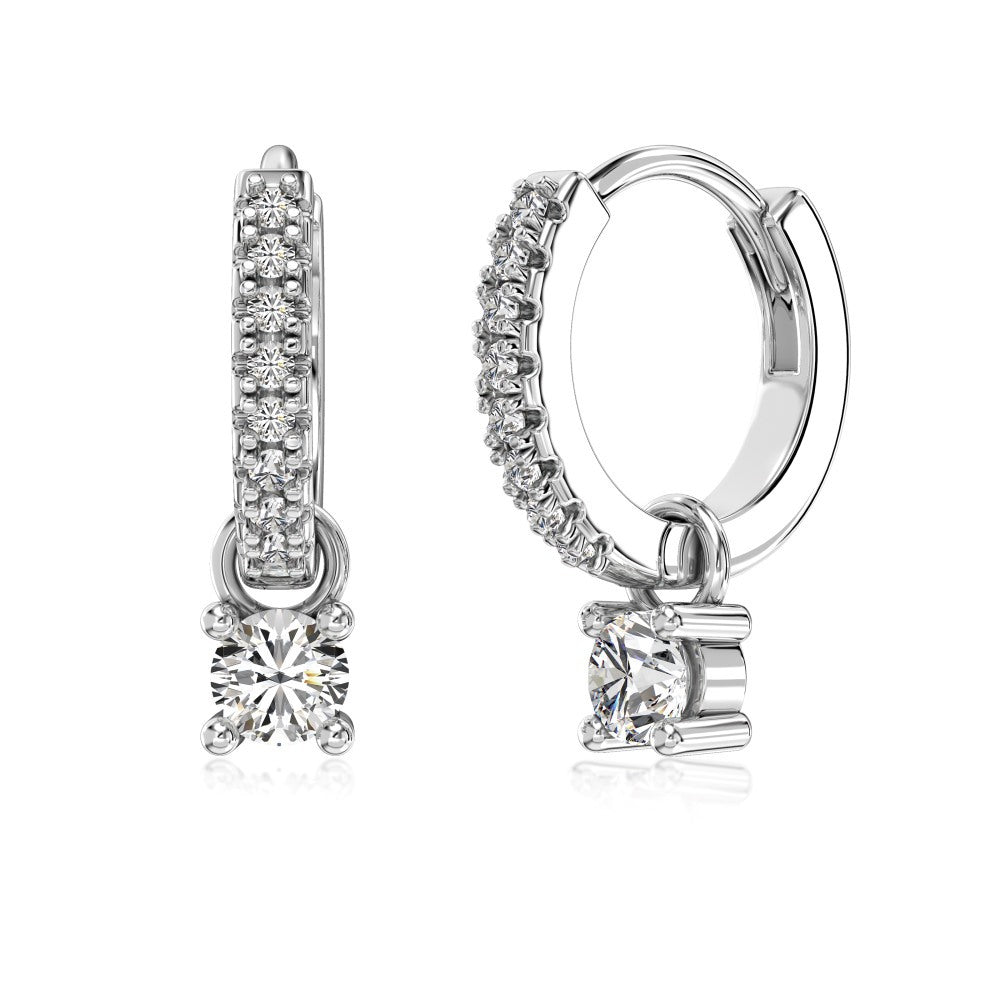 Pendientes redondos de circonita con personalidad de moda