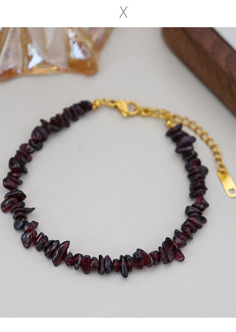 Exquisito collar vintage de piedra natural para mujer