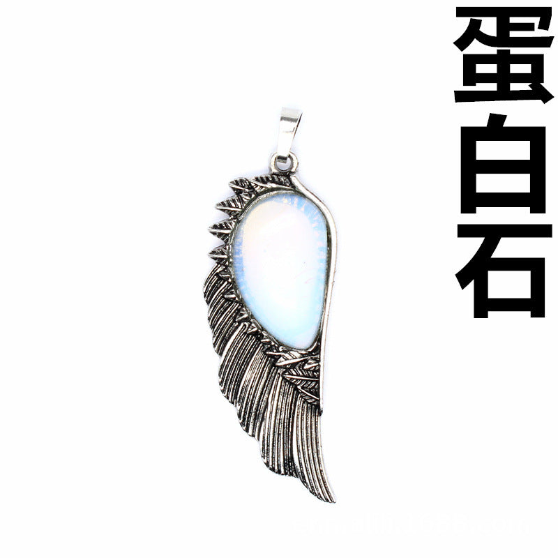 Punk Vintage Crystal Wing Pendant