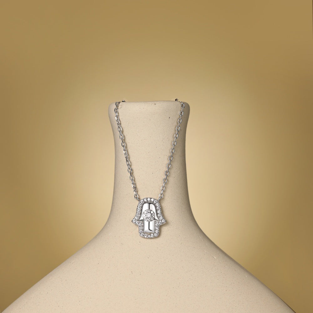 Collar de circón con palma y personalidad de moda