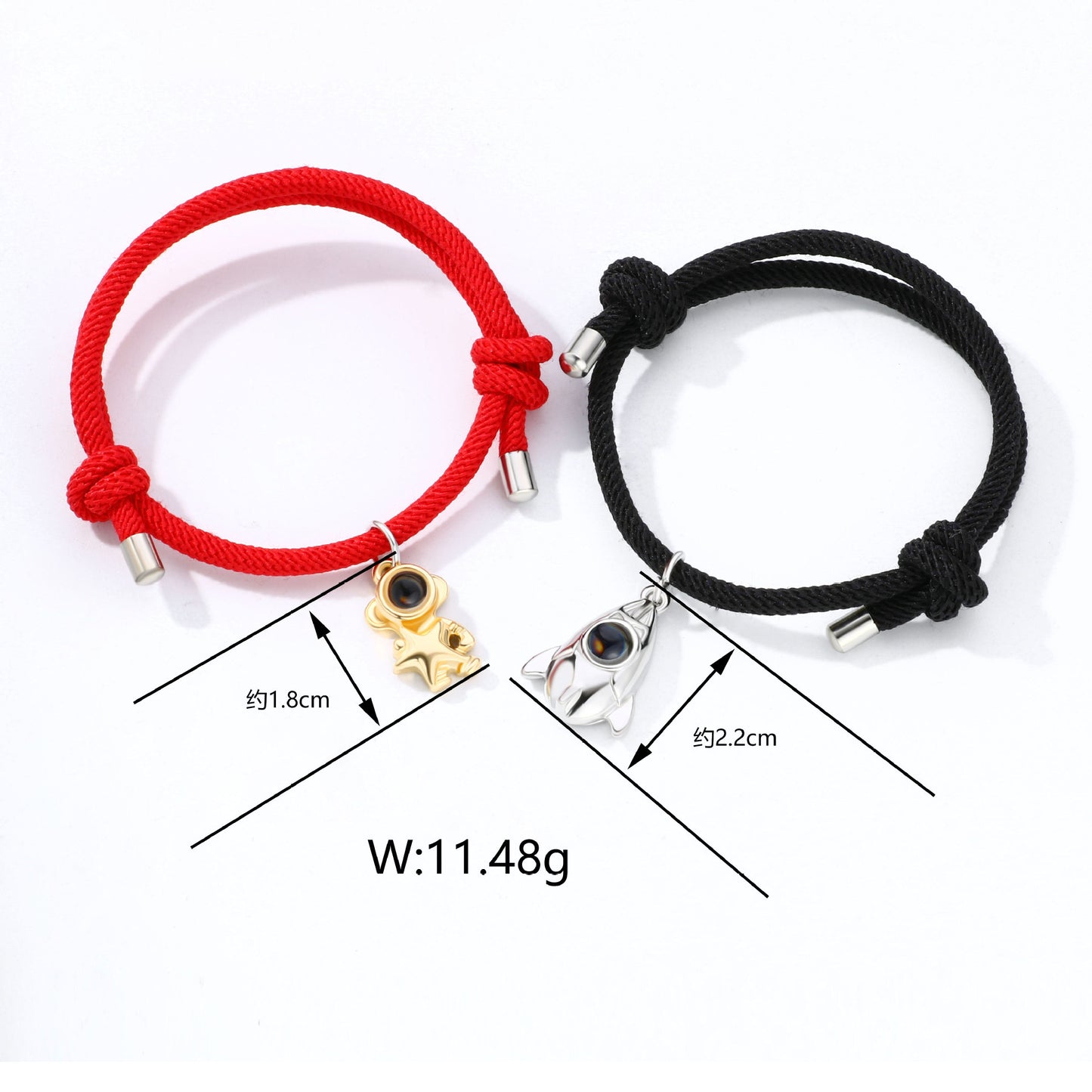 Pulsera de pareja de astronautas con proyección de fotos