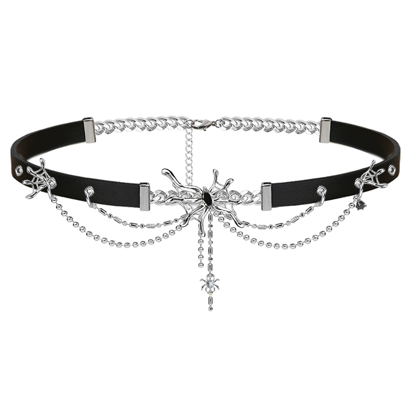 Short leather choker Necklace