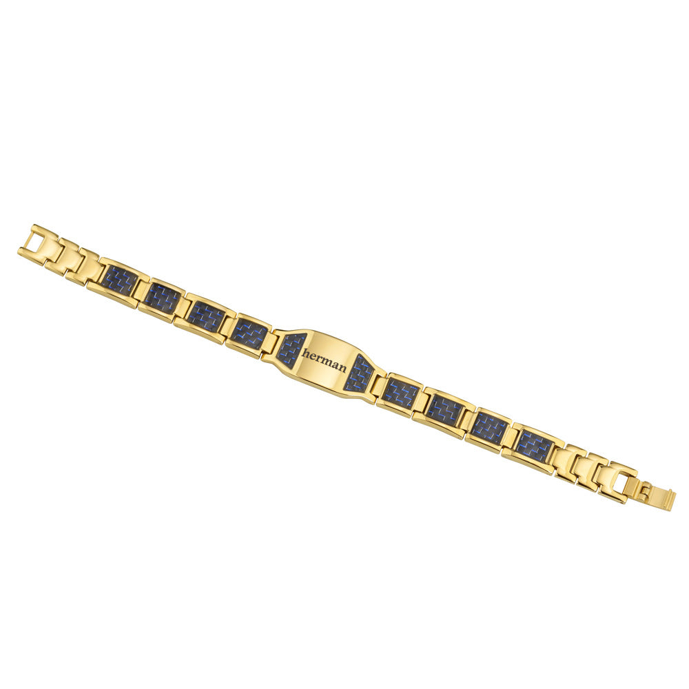 Pulsera de cuero grabada para hombre