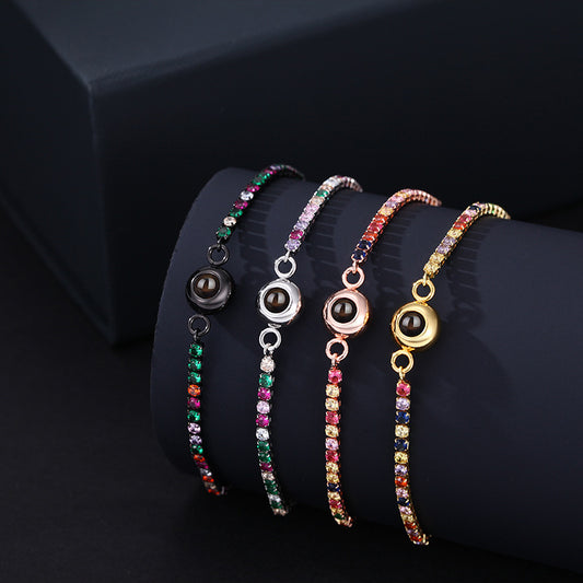 Photo Projection Colored Moissanite Bracelet