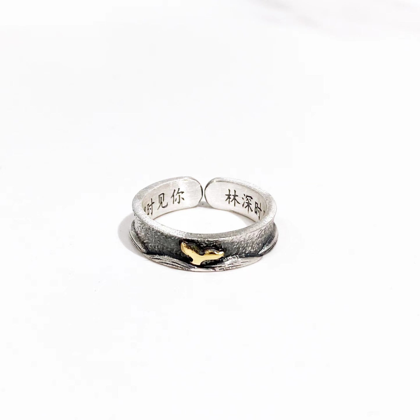 Anillos de pareja de plata de ley de moda
