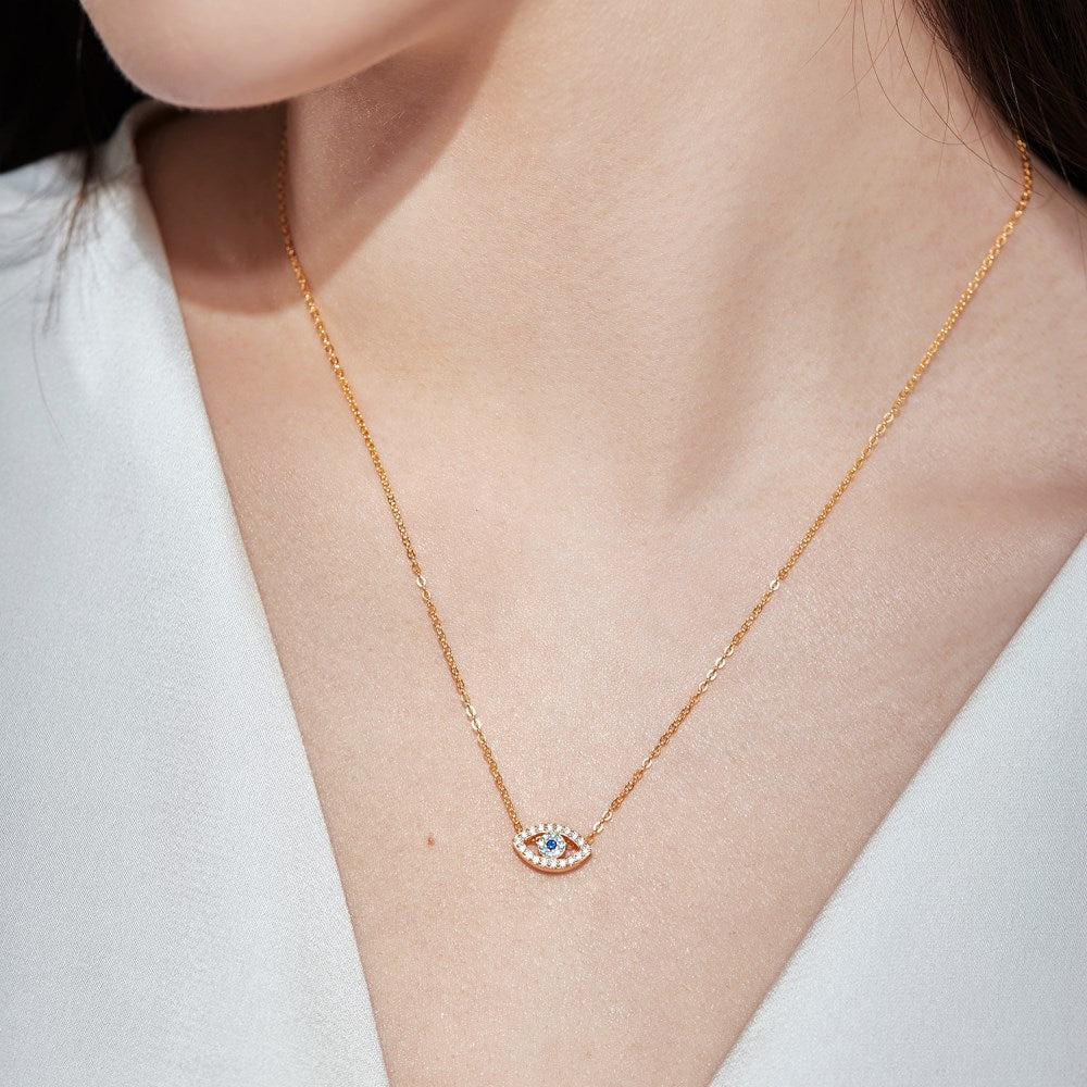 Collar con colgante de ojo de diablo de circón con personalidad de moda