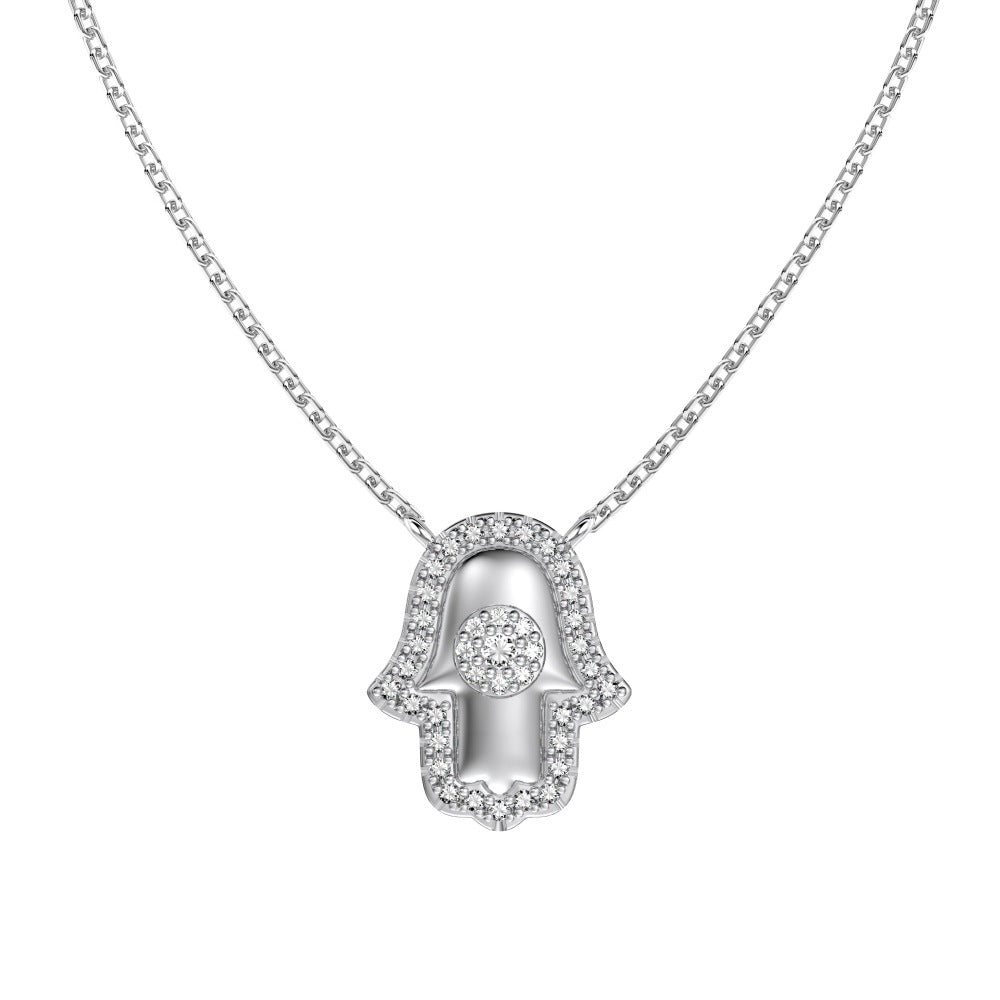 Collar de circón con palma y personalidad de moda