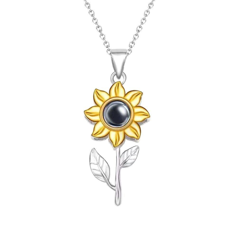 Photo Projection Sunflower Necklace