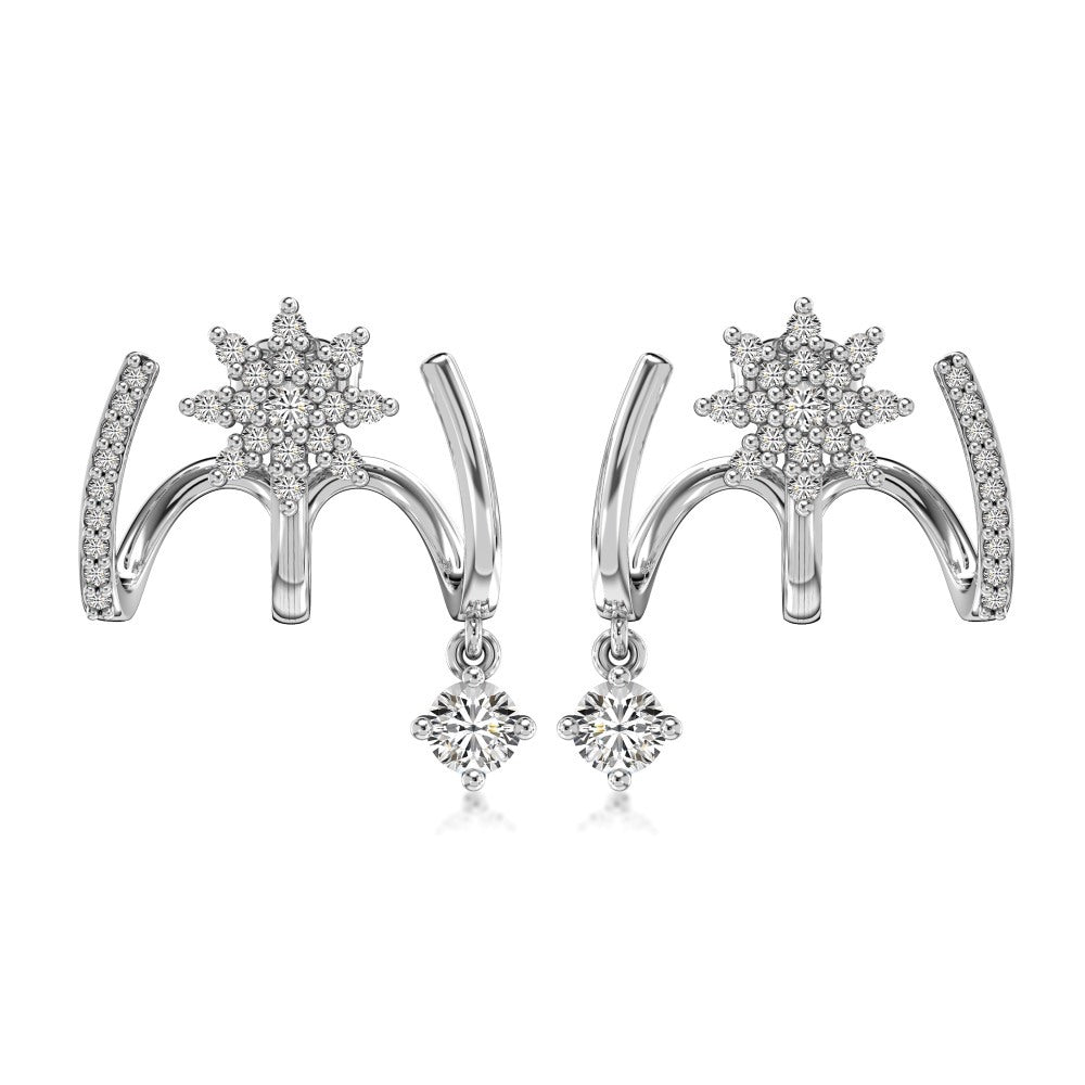 Pendientes de estrella de ocho puntas con circonitas, modernos y personalizados.