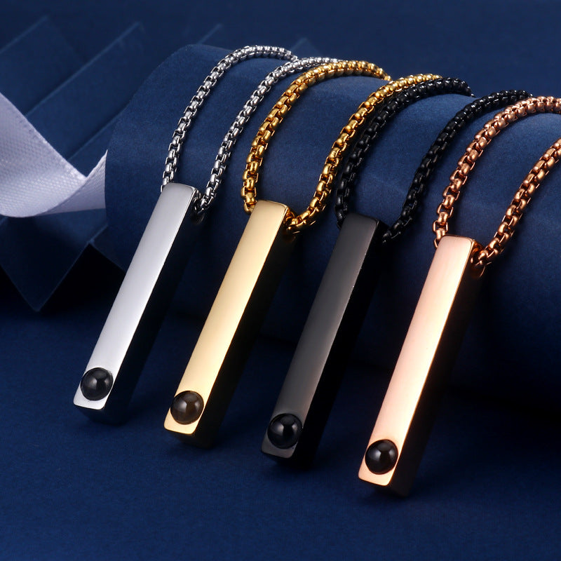 Photo Projection Square Pillar Necklace