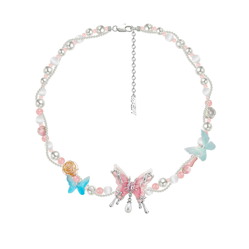 Collar de mariposas de colores