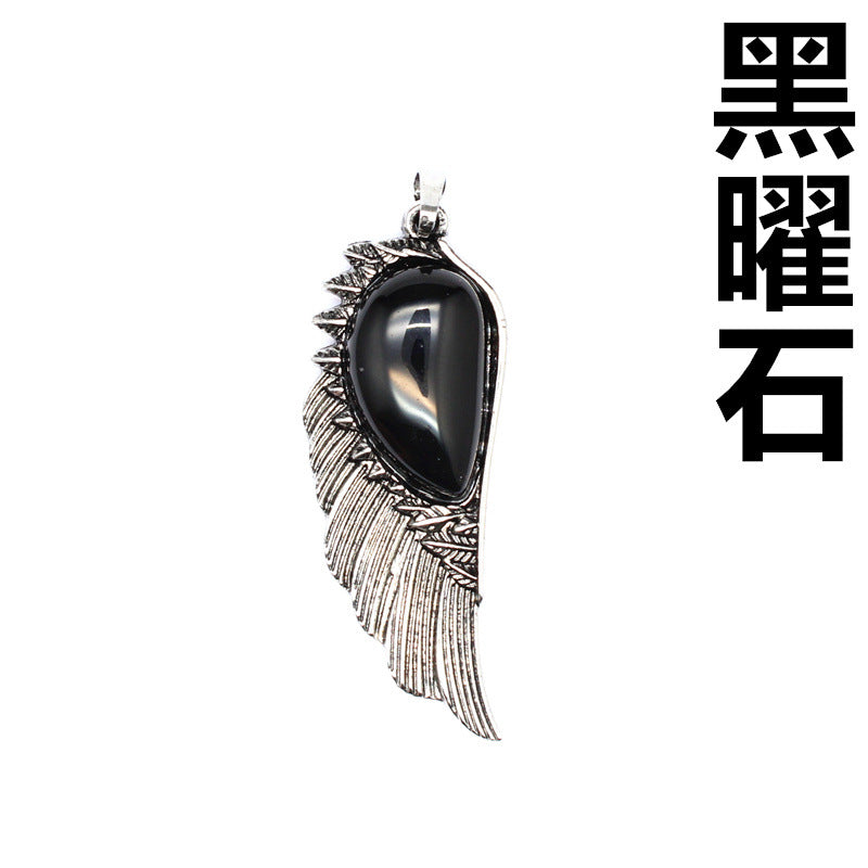 Punk Vintage Crystal Wing Pendant