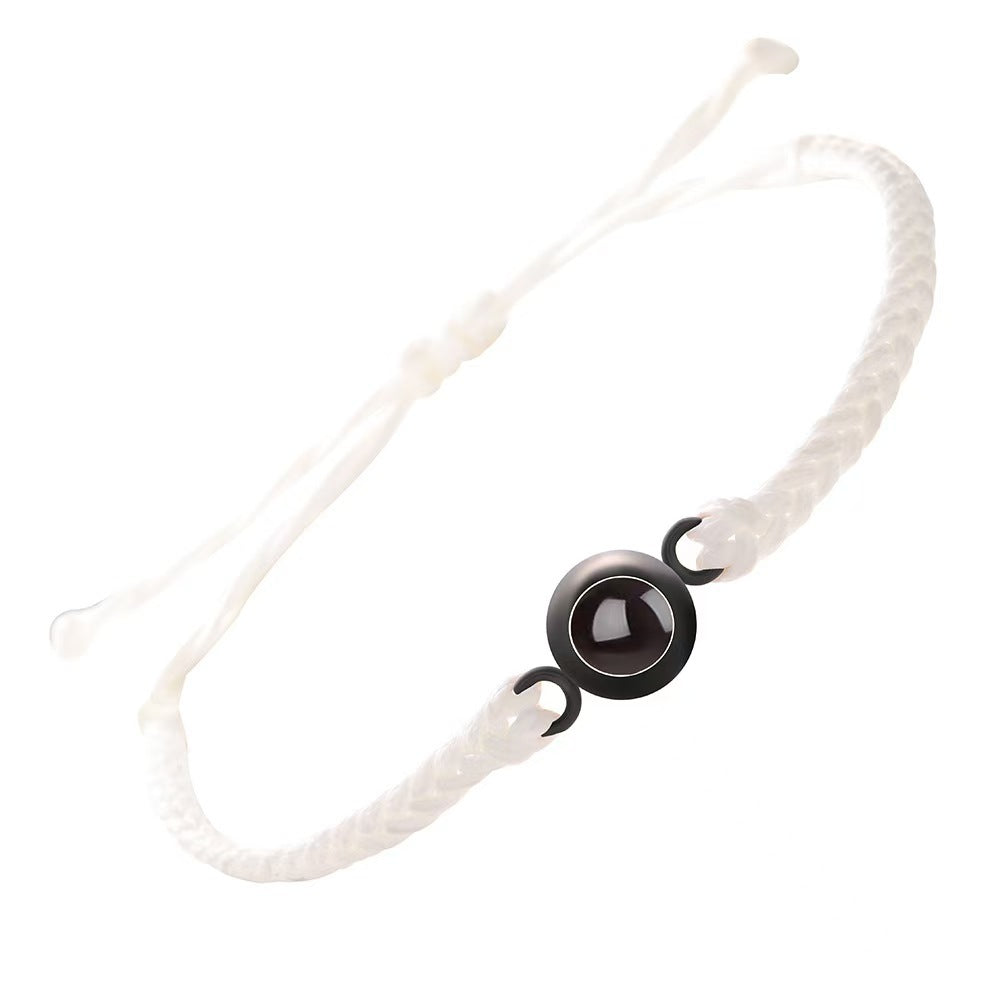 Pulsera de pareja tejida con proyección de fotos