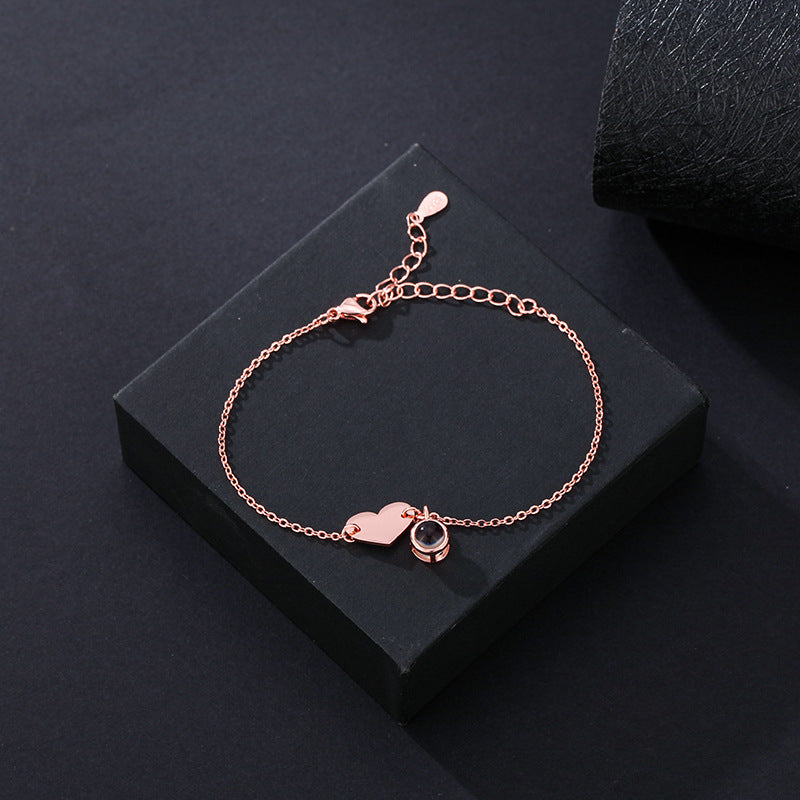 Pulsera de proyección de lenguaje grabado en forma de corazón