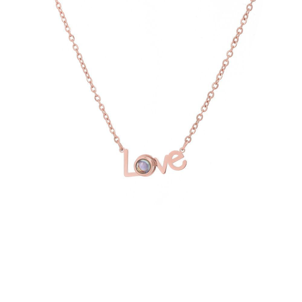 Photo projection letter necklace