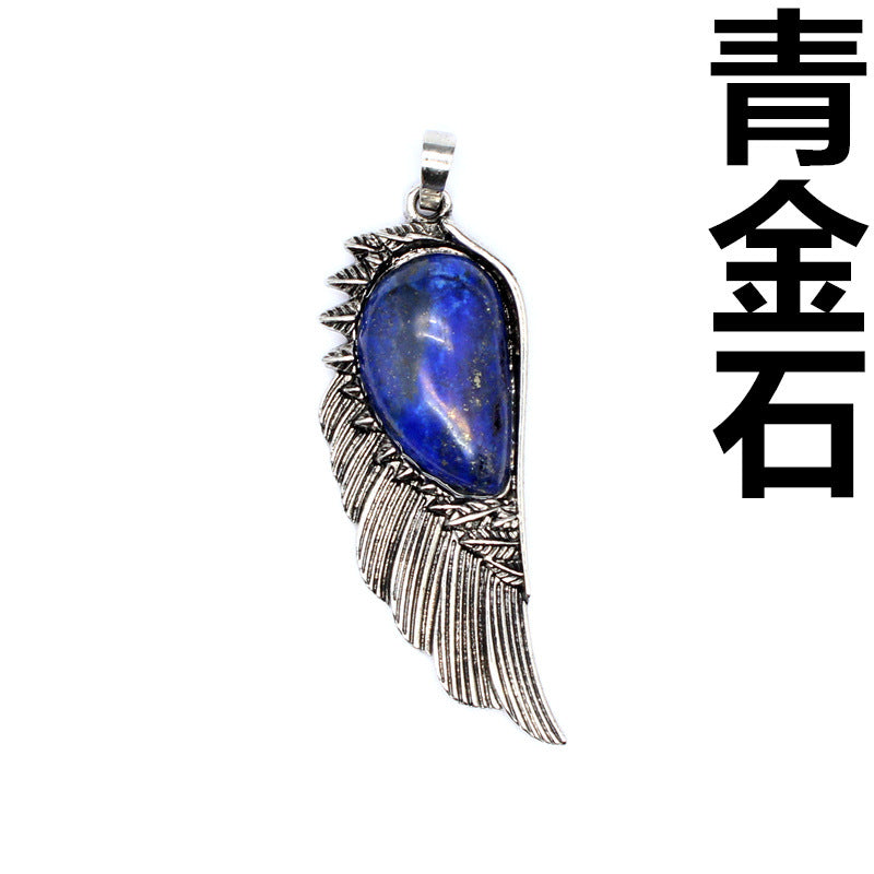 Punk Vintage Crystal Wing Pendant