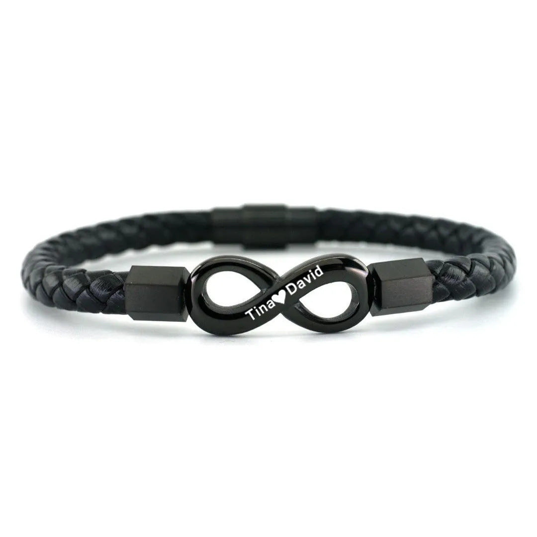 DIY engraved 8-character leather cord bracelet