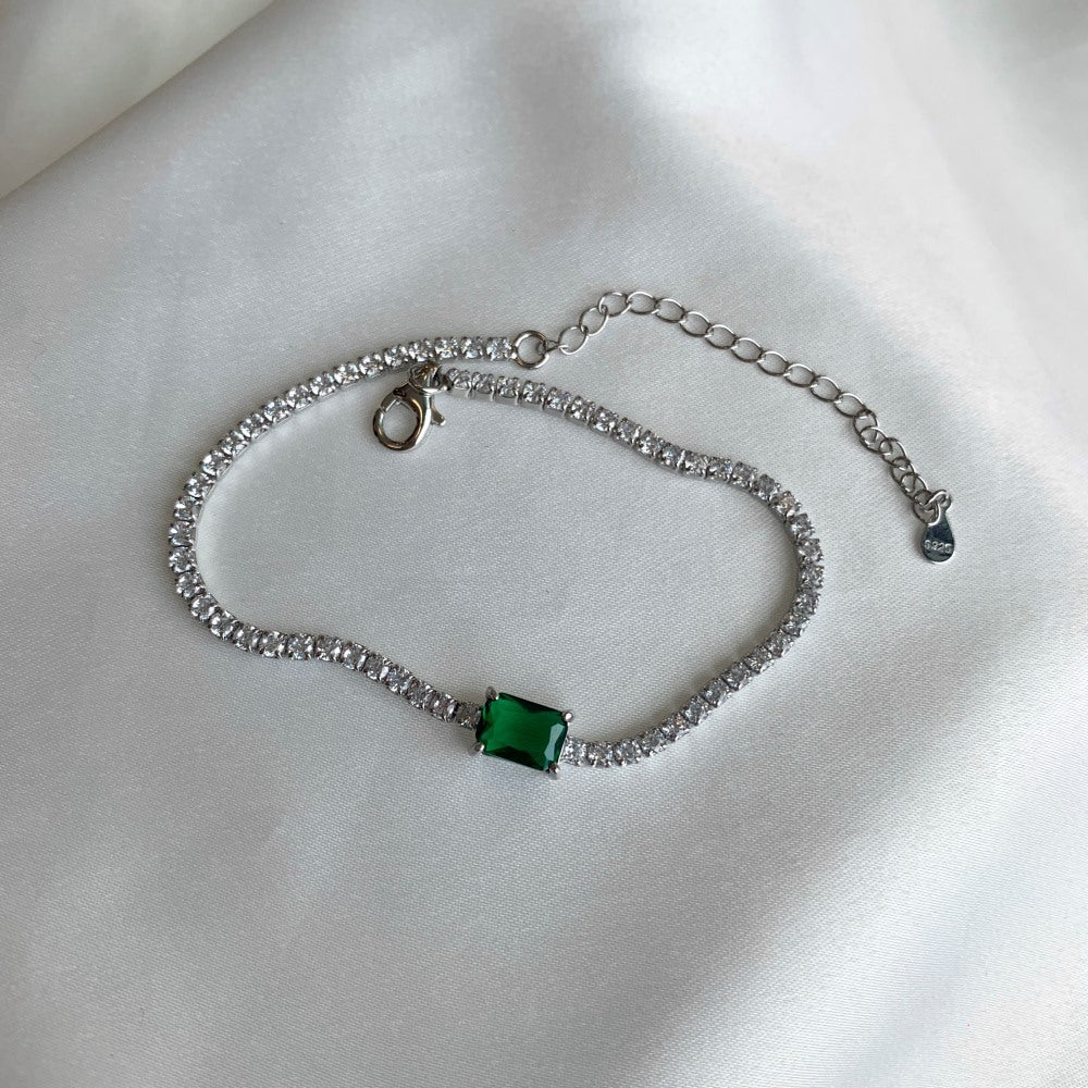 Pulsera de tenis de lujo con circonita esmeralda
