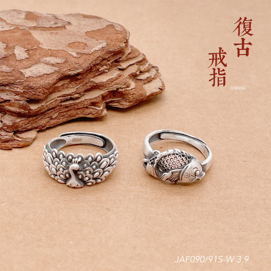 Ethnic Peacock Sterling Silver Ring