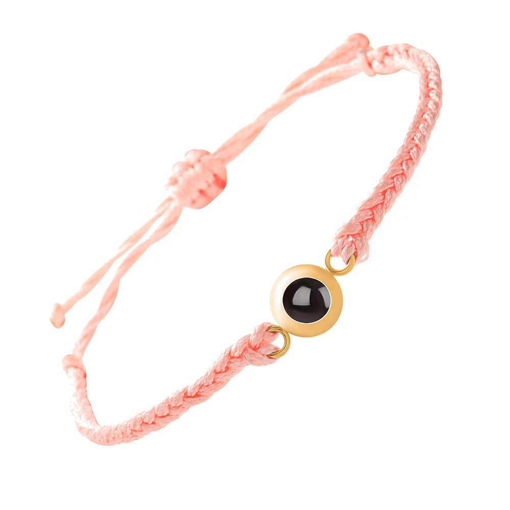 Pulsera de pareja tejida con proyección de fotos