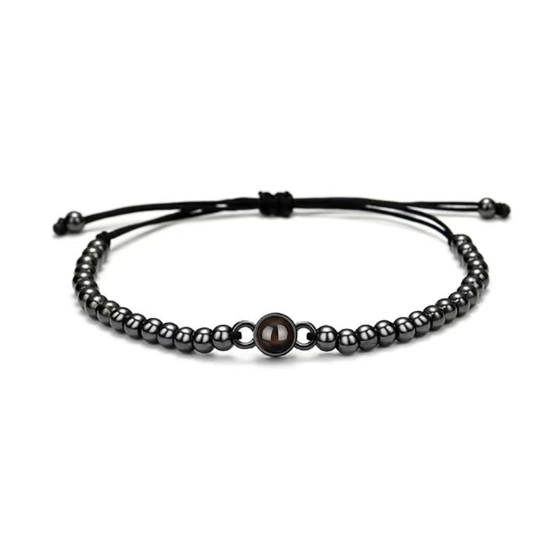 Pulsera de piedra magnética tejida con proyección fotográfica
