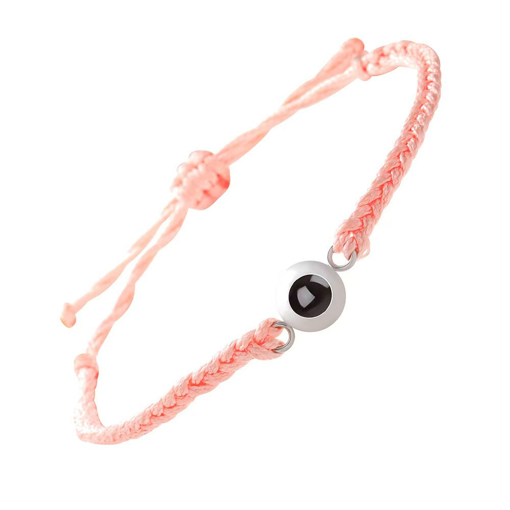 Pulsera de pareja tejida con proyección de fotos