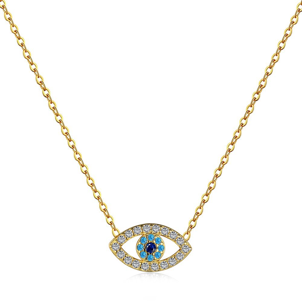 Collar con colgante de ojo de diablo de circón con personalidad de moda