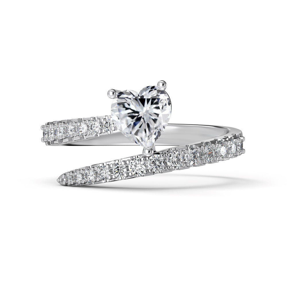 Anillo de diamantes en espiral moderno y personalizado.