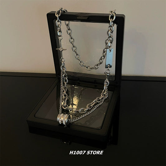 Collar de la suerte en forma de estrella de doble capa, moderno y de alta gama.