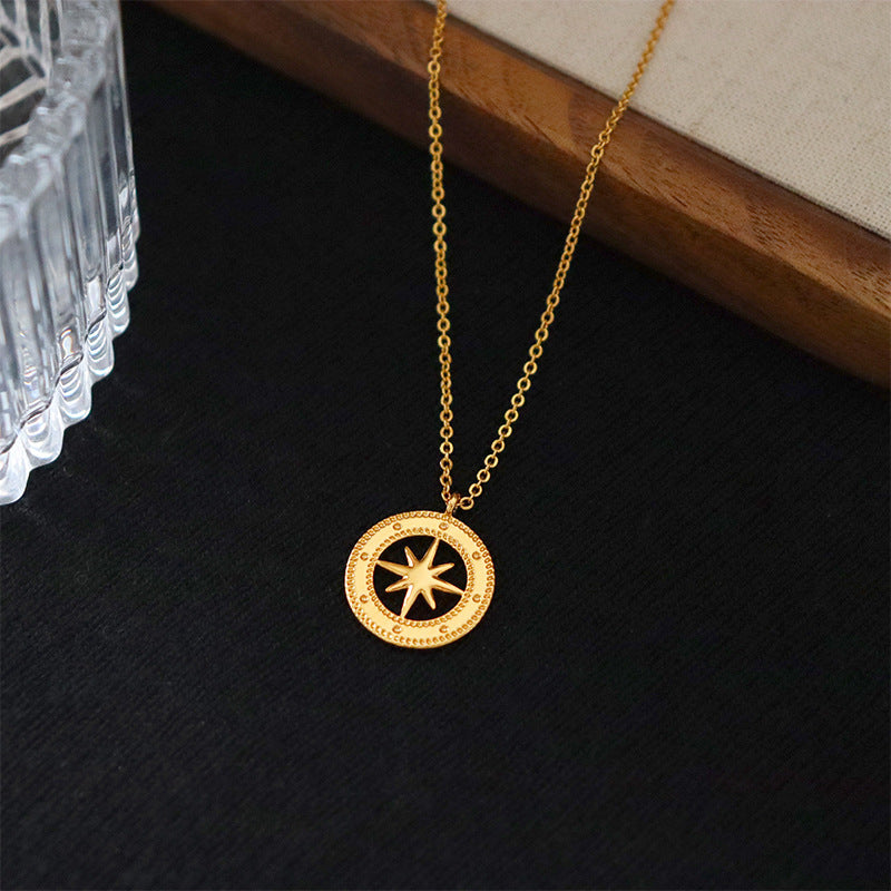 Fashionable and popular personality retro eight-pointed star necklace