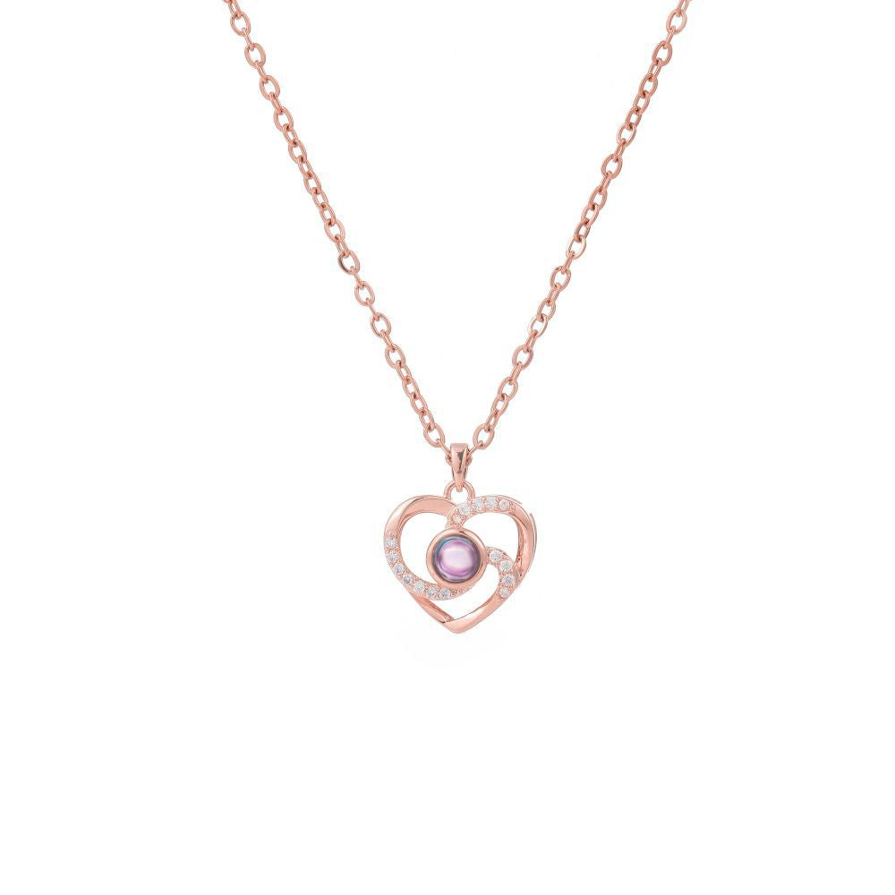 Photo Projection Heart Necklace