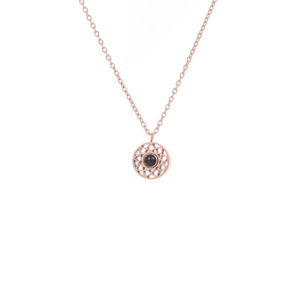 Projection photo couple necklace