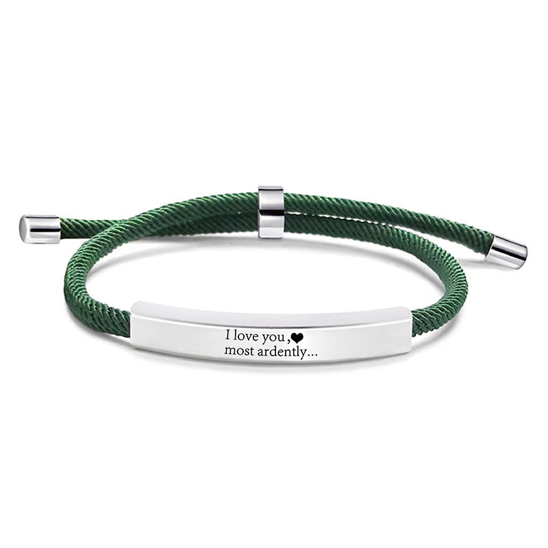 Laser Engraved Braided Bracelet(customizable)