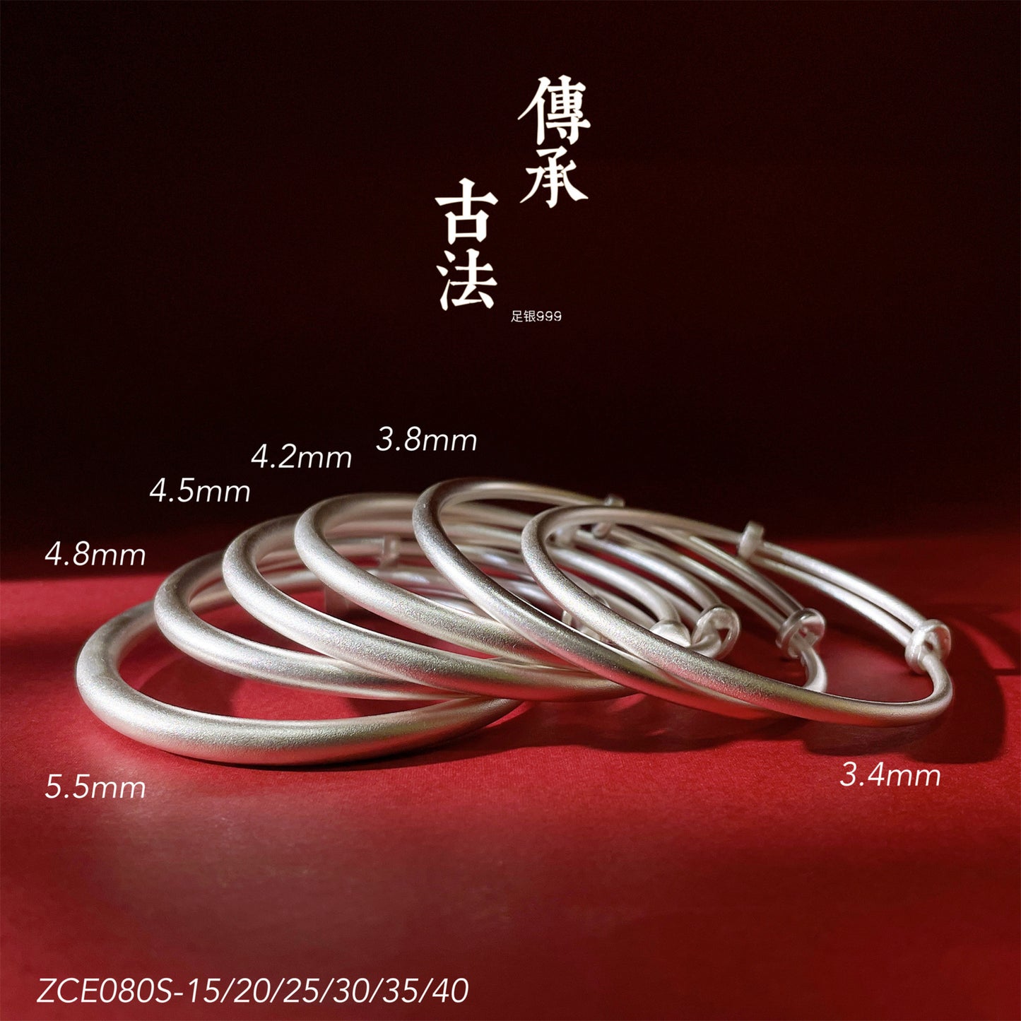 Pulsera de plata de ley de moda