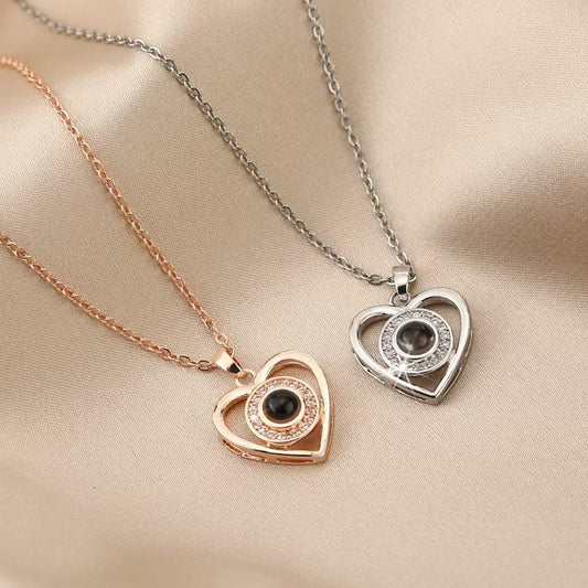 Photo Projection Heart Necklace